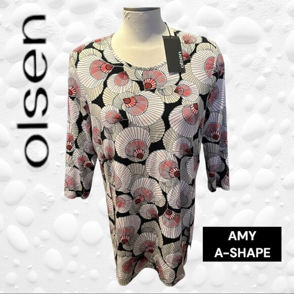 Sigrid Olsen Tops - Olsen AMY A-STYLE patterned top NWT size M-10